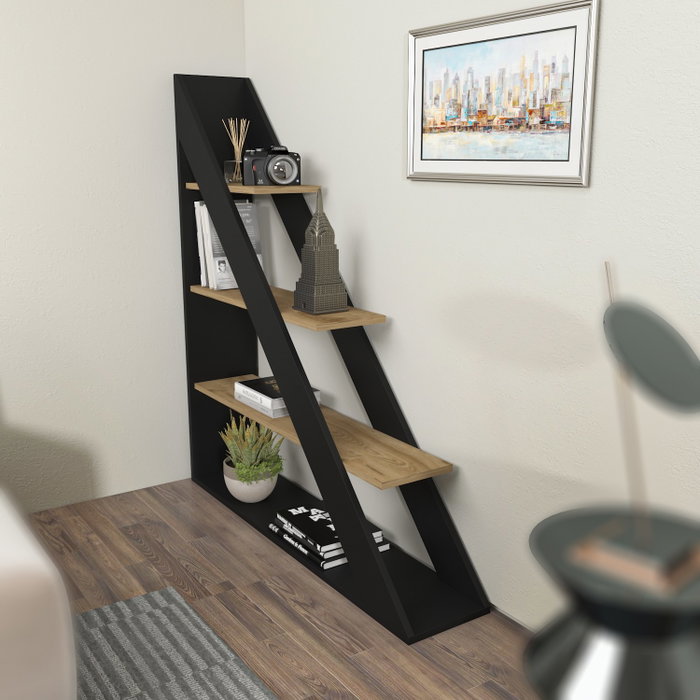 Hanah Home Pisagor Estantería Negro y Roble